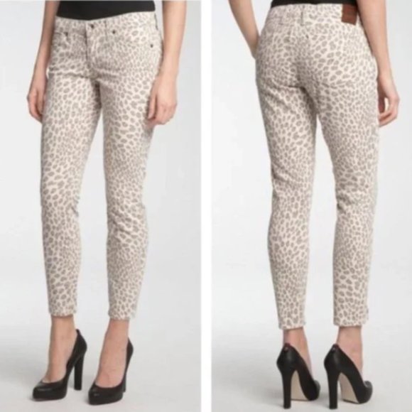 Lucky Brand Legend Cheetah Print Capri Jeans Jeggings women's size 10 - Picture 1 of 9